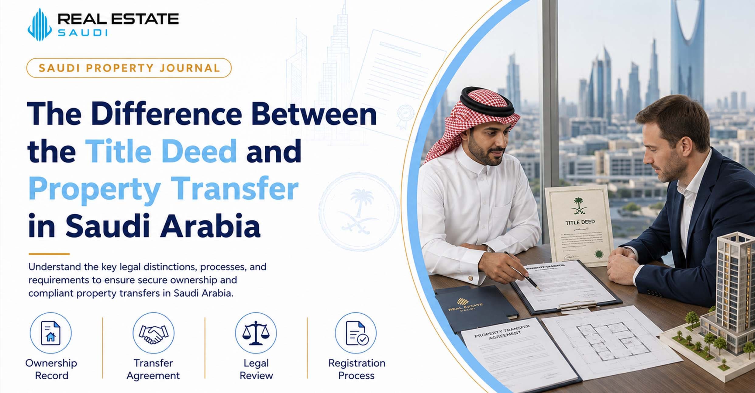 The Difference Between the Title Deed and Property Transfer in Saudi Arabia