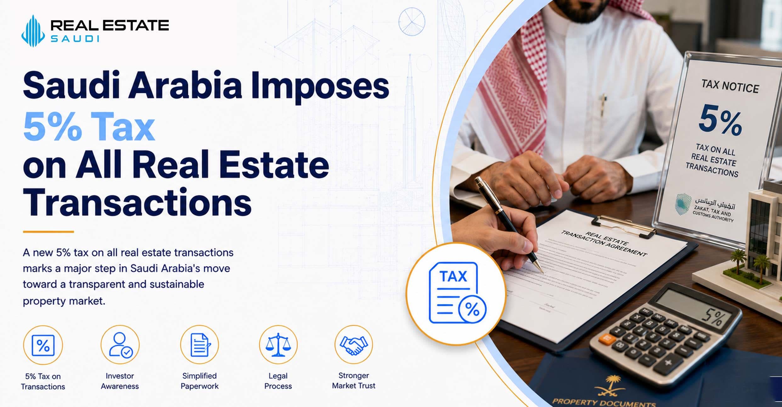 Saudi Arabia Imposes 5% Tax on All Real Estate Transaction