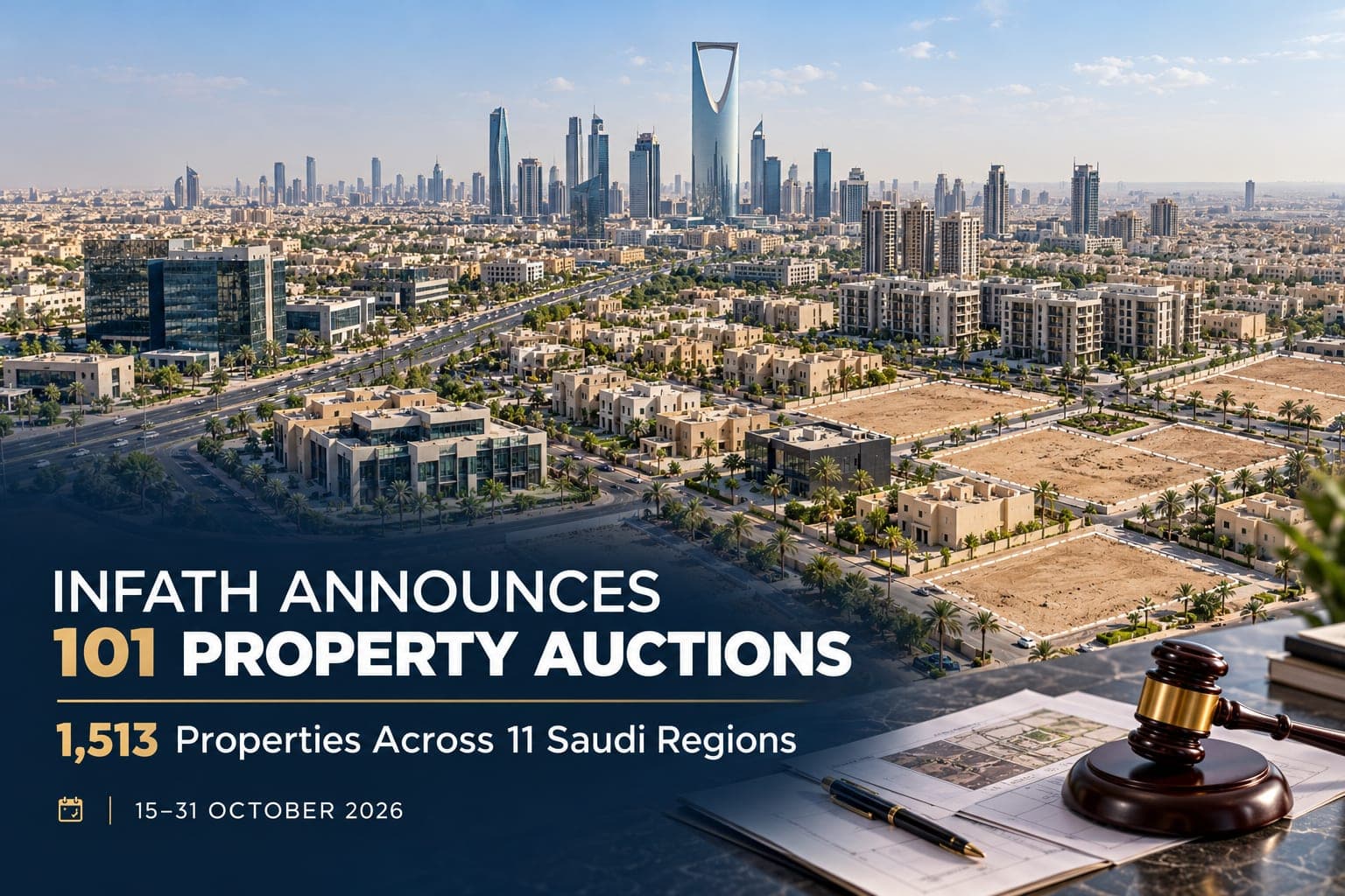 Infath Announces 101 Auctions Offering 1,513 Properties Across Saudi Arabia